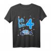 Kinder 4. Geburtstag Junge Polizei T-Shirt - Cooles Polizeiauto Outfit für Kinderparty & Geburtstagsgeschenk