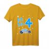 Kinder 4. Geburtstag Junge Polizei T-Shirt - Cooles Polizeiauto Outfit für Kinderparty & Geburtstagsgeschenk