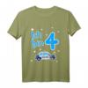 Kinder 4. Geburtstag Junge Polizei T-Shirt - Cooles Polizeiauto Outfit für Kinderparty & Geburtstagsgeschenk