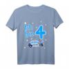 Kinder 4. Geburtstag Junge Polizei T-Shirt - Cooles Polizeiauto Outfit für Kinderparty & Geburtstagsgeschenk