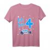 Kinder 4. Geburtstag Junge Polizei T-Shirt - Cooles Polizeiauto Outfit für Kinderparty & Geburtstagsgeschenk