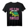 Nur ein Mädchen, das Schildkröten liebt - Kawaii Schildkröte T-Shirt für Kinder, perfekt als Geschenk für Natur- und Tierfreunde