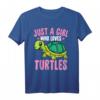 Nur ein Mädchen, das Schildkröten liebt - Kawaii Schildkröte T-Shirt für Kinder, perfekt als Geschenk für Natur- und Tierfreunde