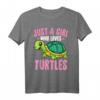 Nur ein Mädchen, das Schildkröten liebt - Kawaii Schildkröte T-Shirt für Kinder, perfekt als Geschenk für Natur- und Tierfreunde