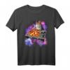 DJ Cat eats pizza in galaxy T-Shirt – Lustiges Space Kitten Cats Lover Shirt für Katzen- und Musikfans