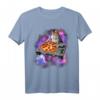 DJ Cat eats pizza in galaxy T-Shirt – Lustiges Space Kitten Cats Lover Shirt für Katzen- und Musikfans