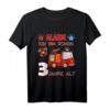 Kinder 3. Geburtstag Junge Feuerwehrauto T-Shirt – Lustiges Geburtstagsgeschenk für kleine Feuerwehrfans zum 3. Geburtstag