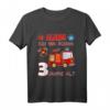 Kinder 3. Geburtstag Junge Feuerwehrauto T-Shirt – Lustiges Geburtstagsgeschenk für kleine Feuerwehrfans zum 3. Geburtstag