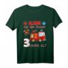 Kinder 3. Geburtstag Junge Feuerwehrauto T-Shirt – Lustiges Geburtstagsgeschenk für kleine Feuerwehrfans zum 3. Geburtstag