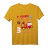 Kinder 3. Geburtstag Junge Feuerwehrauto T-Shirt – Lustiges Geburtstagsgeschenk für kleine Feuerwehrfans zum 3. Geburtstag