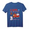 Kinder 3. Geburtstag Junge Feuerwehrauto T-Shirt – Lustiges Geburtstagsgeschenk für kleine Feuerwehrfans zum 3. Geburtstag