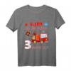 Kinder 3. Geburtstag Junge Feuerwehrauto T-Shirt – Lustiges Geburtstagsgeschenk für kleine Feuerwehrfans zum 3. Geburtstag