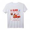 Kinder 3. Geburtstag Junge Feuerwehrauto T-Shirt – Lustiges Geburtstagsgeschenk für kleine Feuerwehrfans zum 3. Geburtstag