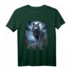 Wölfe auf Hügel mit Mond und Universum Fantasy Natur T-Shirt - Magisches Design für Wolf- und Naturliebhaber