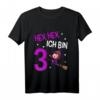 Kinder 3. Geburtstag Mädchen Hexe T-Shirt - Lustiges Geburtstagsgeschenk für Dreijährige, perfekt für Kindergarten und Party
