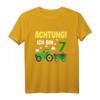 Kinder 7. Geburtstag T-Shirt mit Traktor - Achtung! Ich bin schon 7 Jahre Geschenk für kleine Traktorfahrer und Landmaschinen-Liebhaber