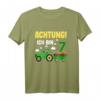 Kinder 7. Geburtstag T-Shirt mit Traktor - Achtung! Ich bin schon 7 Jahre Geschenk für kleine Traktorfahrer und Landmaschinen-Liebhaber