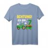 Kinder 7. Geburtstag T-Shirt mit Traktor - Achtung! Ich bin schon 7 Jahre Geschenk für kleine Traktorfahrer und Landmaschinen-Liebhaber