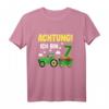 Kinder 7. Geburtstag T-Shirt mit Traktor - Achtung! Ich bin schon 7 Jahre Geschenk für kleine Traktorfahrer und Landmaschinen-Liebhaber