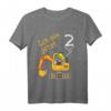 Kinder Ich bin 2 Jahre Bagger Baustelle T-Shirt – Perfektes Geburtstagsgeschenk & Outfit für kleine Baumaschinen-Fans