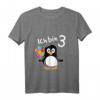 Kinder Pinguin T-Shirt zum 3. Geburtstag für Mädchen und Jungen - Lustiges Geschenk für kleine Geburtstagskinder