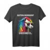 Guten Morgen? Ganz dünnes Eis! Lustiges Einhorn T-Shirt für Morgenmuffel, Schichtarbeiter & Teenager – Witzige Geschenkidee
