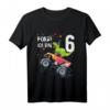 Kinder Geburtstag T-Shirt für 6-Jährige - Dinosaurier und Monster Truck Design für Jungen und Mädchen