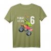 Kinder Geburtstag T-Shirt für 6-Jährige - Dinosaurier und Monster Truck Design für Jungen und Mädchen