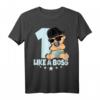 Baby 1. Geburtstag T-Shirt Junge Mädchen - Like a Boss Kinder Motiv für den ersten Geburtstag, Dino Design, lustiges Geburtstagsshirt für Babys
