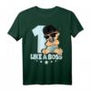 Baby 1. Geburtstag T-Shirt Junge Mädchen - Like a Boss Kinder Motiv für den ersten Geburtstag, Dino Design, lustiges Geburtstagsshirt für Babys