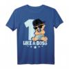 Baby 1. Geburtstag T-Shirt Junge Mädchen - Like a Boss Kinder Motiv für den ersten Geburtstag, Dino Design, lustiges Geburtstagsshirt für Babys