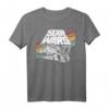 Star Wars Millennium Falcon Retro Rainbow Stripe T-Shirt – Lizenziertes Fan-Shirt für Science-Fiction und Retro-Design Liebhaber