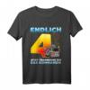 Kinder Vierter 4. Geburtstag Feuerwehr T-Shirt - Lustiges Geburtstagsdesign für 4-Jährige Jungen und Mädchen