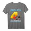 Kinder Vierter 4. Geburtstag Feuerwehr T-Shirt - Lustiges Geburtstagsdesign für 4-Jährige Jungen und Mädchen