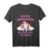 Kinder Bye Bye Kindergarten T-Shirt - Ich rock jetzt die Schule für Mädchen mit Einhorn und Regenbogen, perfektes Geschenk zur Einschulung