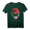 HapDog T-Shirt mit Red Ranger Geometric Helmet Big Face Design - Retro & Vintage Style für Männer, Frauen, Kinder & Jugendliche