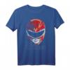 HapDog T-Shirt mit Red Ranger Geometric Helmet Big Face Design - Retro & Vintage Style für Männer, Frauen, Kinder & Jugendliche