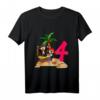 Kinder T-Shirt zum 4. Geburtstag für Jungen - Pirat Kapitän mit Schatz und Matrosenmotiv, ideales Geschenk für Piraten-Fans