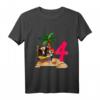 Kinder T-Shirt zum 4. Geburtstag für Jungen - Pirat Kapitän mit Schatz und Matrosenmotiv, ideales Geschenk für Piraten-Fans