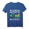Kinder Schulkind 2024 Jungen Trecker Hallo Schule T-Shirt – Perfektes Geschenk zum Schulanfang in die 1. Klasse
