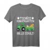 Kinder Schulkind 2024 Jungen Trecker Hallo Schule T-Shirt – Perfektes Geschenk zum Schulanfang in die 1. Klasse