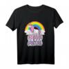 Einhorn Death Metal Regenbogen Geschenk T-Shirt – Sarkastisches Cartoon Einhorn Fan Shirt für Metal Liebhaber