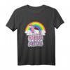 Einhorn Death Metal Regenbogen Geschenk T-Shirt – Sarkastisches Cartoon Einhorn Fan Shirt für Metal Liebhaber