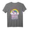 Einhorn Death Metal Regenbogen Geschenk T-Shirt – Sarkastisches Cartoon Einhorn Fan Shirt für Metal Liebhaber