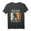 Kinder Bääm! Ich bin 4 Vier Jahre Junge - Lustiges Geburtstag T-Shirt für den 4. Geburtstag Jungen