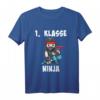 Kinder 1. Klasse Ninja Einschulung T-Shirt – Lustiges Geschenk für den Schulanfang & Dekoration für die Schultüte
