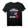 Kinder Polizei T-Shirt zum 5. Geburtstag - Lustiges Geschenk für Jungen mit Polizeiauto & Sirenen