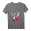 Kinder Ich bin 2 Jahre alt Feuerwehr T-Shirt zum 2. Geburtstag für Jungen – Süßes Feuerwehr-Motiv für den besonderen Tag