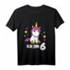 Kinder T-Shirt für 6 Jahre Mädchen mit Einhorn-Design - Süßes Geburtstagsgeschenk für Mädchen & Einhornfans