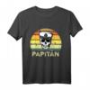 Herren Papitän Vater Kapitän T-Shirt – Lustiges Vintage Vatertagsgeschenk für Ehemann, Papa, Opa & Vater mit Spruch